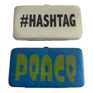 Hashtag wallet and Peace wallet set of 2
